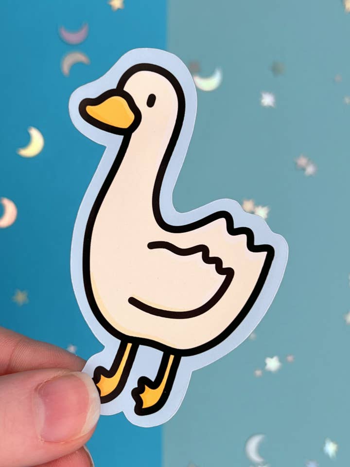 Autocollant unique Stan l'Oie pour la vente par Poppodopolis