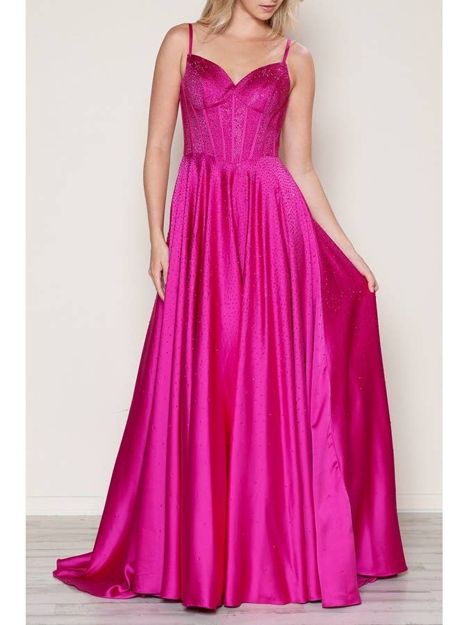 Span Satin With Rhinestone for wholesale by FashionShowcase