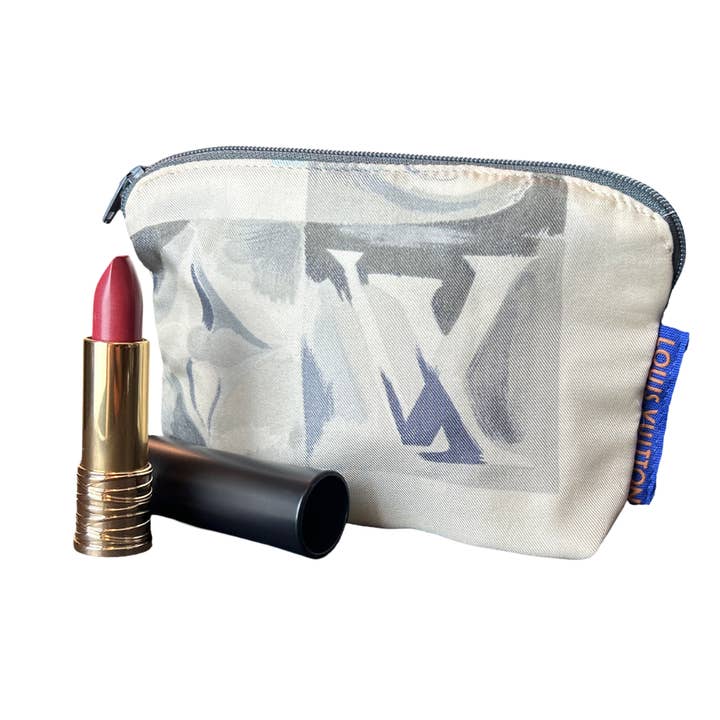 Louis Vuitton Au Fils du Temps Vintage Silk Scarf Beauty Bag for wholesale by Vintage Luxe Up