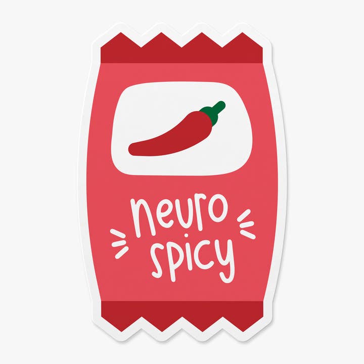 Neuro Spicy Sauce Packet Sticker, Mental Health Awareness Sticker, Neurodivergent, ADHD Sticker, Laptop Sticker, Funny Sticker for wholesale by Sleepy Unicorn Studio