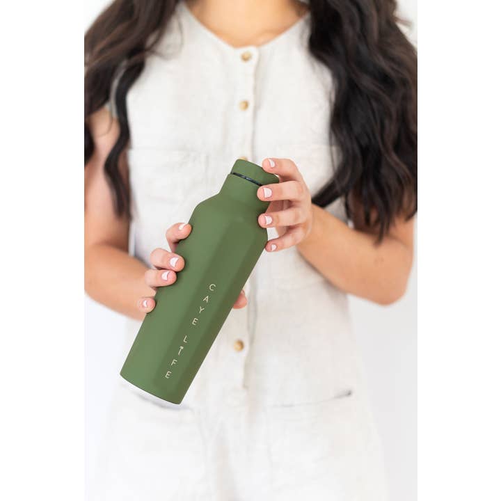 Caye Life - Wholesale Water bottle - Galapagos | 500ml Reusable Bottle | Matte Green3