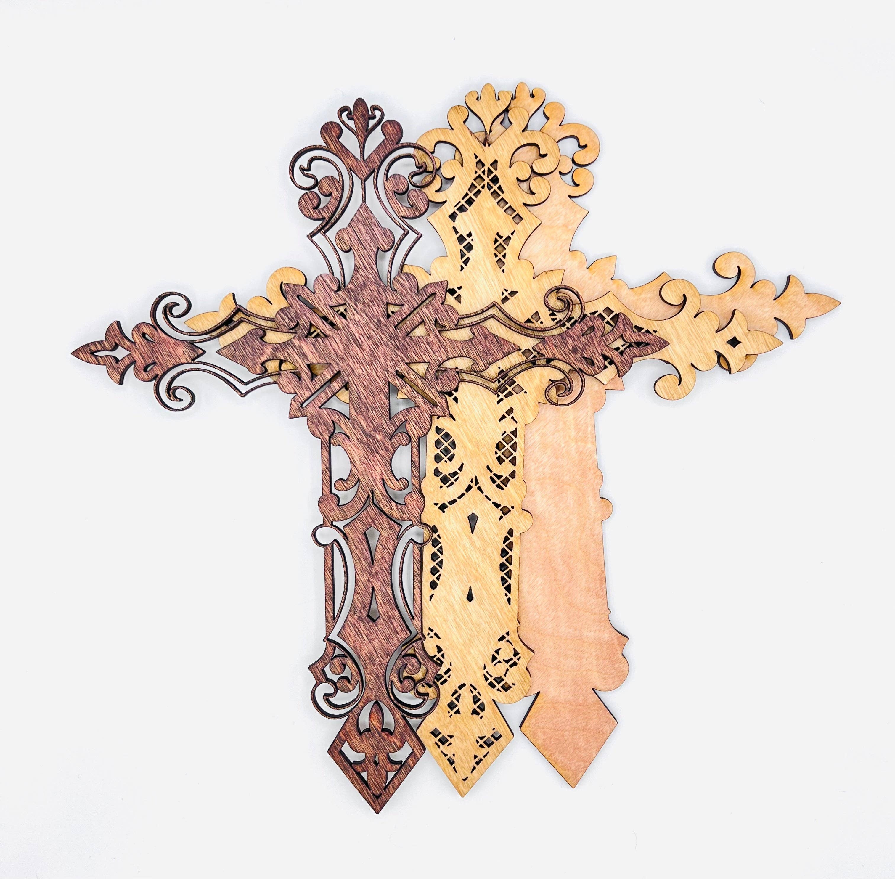 Lexo Creations - Wholesale Wall Cross - Cross, Three Layer Wood1