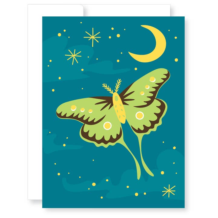 GreatArrow Graphics - Wholesale Everyday Greeting Card - blank note card - moon moth