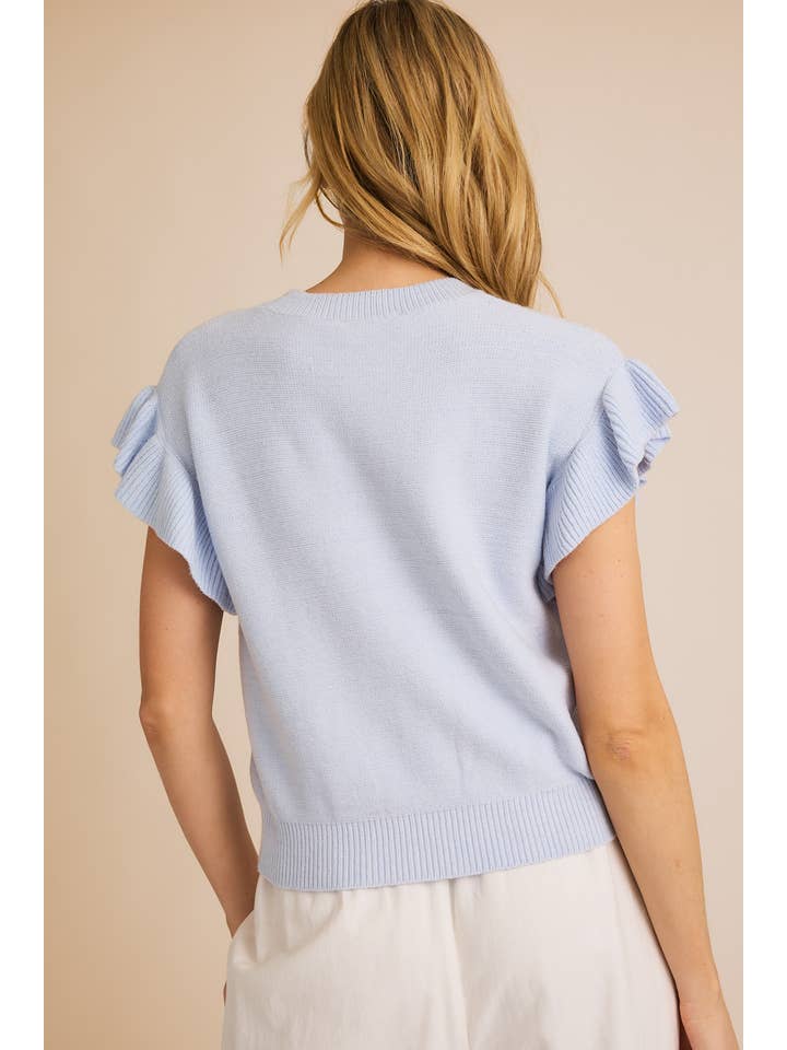 GILLI - Vente Haut en maille – femme - HAUT EN MAILLE À MANCHES VOLANTÉES