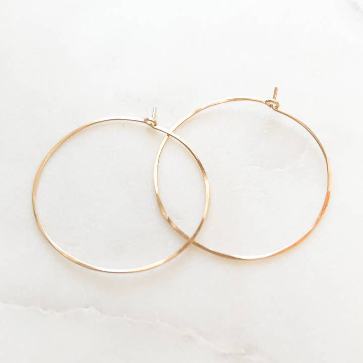 Artisan Hammered Hoop Earrings for wholesale by Where Watermelons Grow