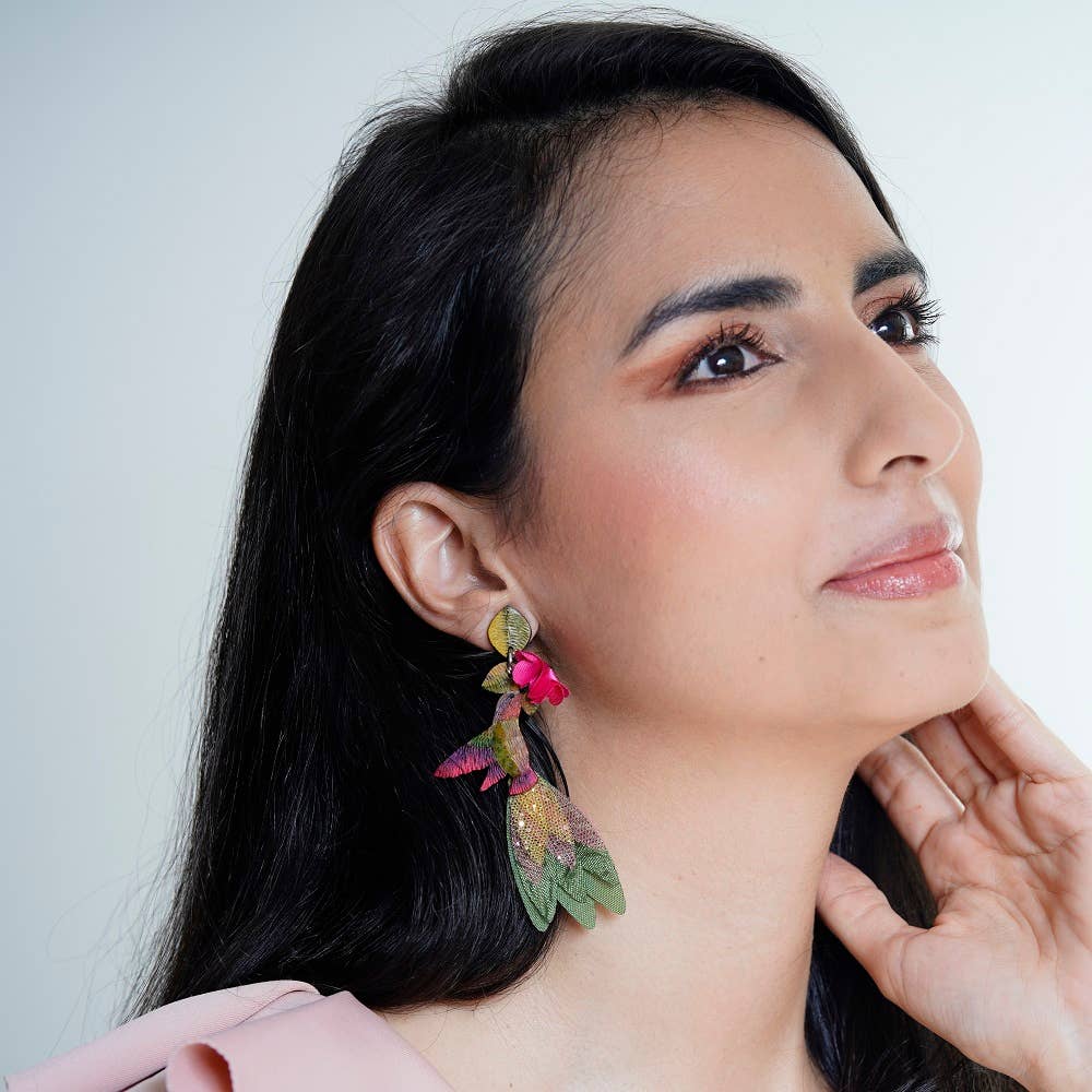 Tulia's Artisan Gallery - Wholesale Dangle Earrings - Hummingbird Earrings - Anna's LG1