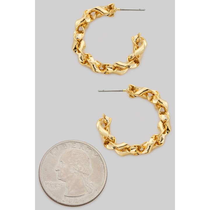 Girly - Wholesale Hoop Earrings - BRAIDED OPEN HOOP EARRINGS1