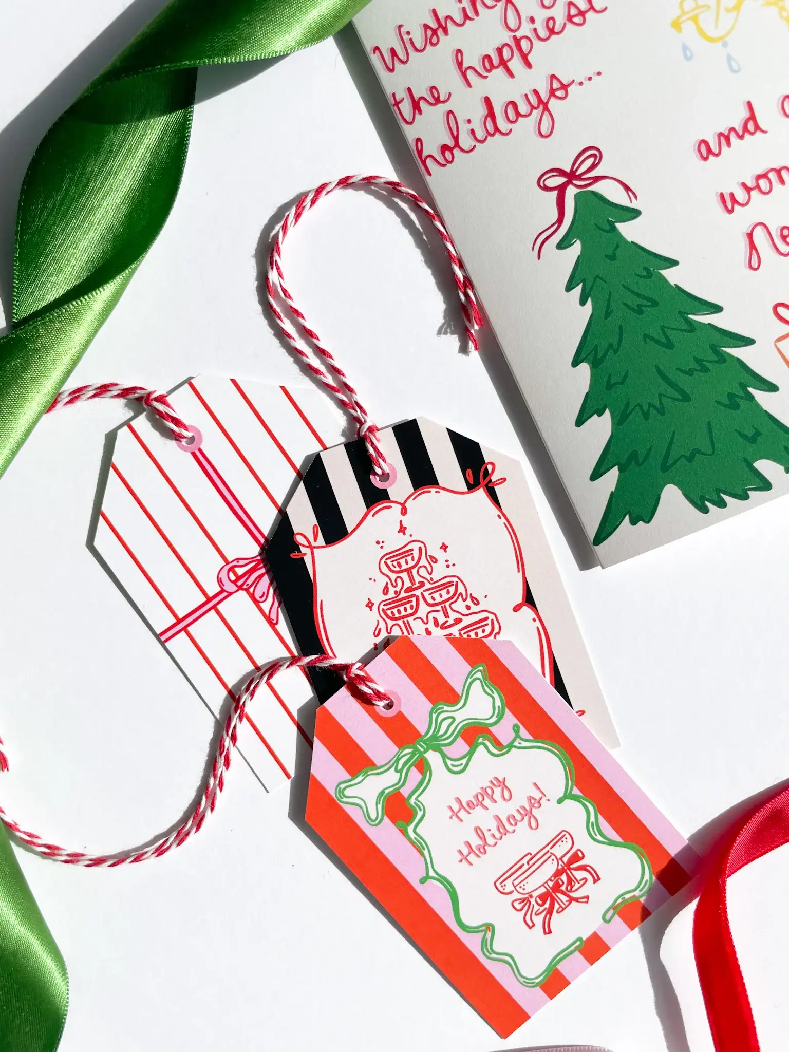 Bon Femmes – wholesale Gift tag – Happy Holidays Gift Tag Set of 61