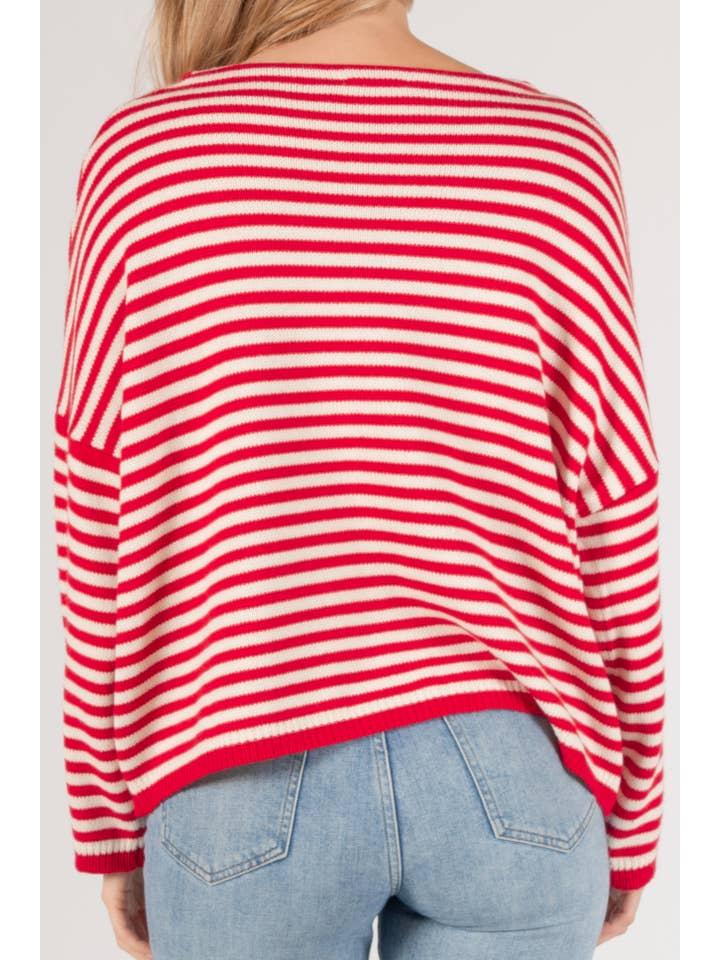 Before You Collection - Wholesale Knit Sweater - Women's - Striped T-Body Sweater29