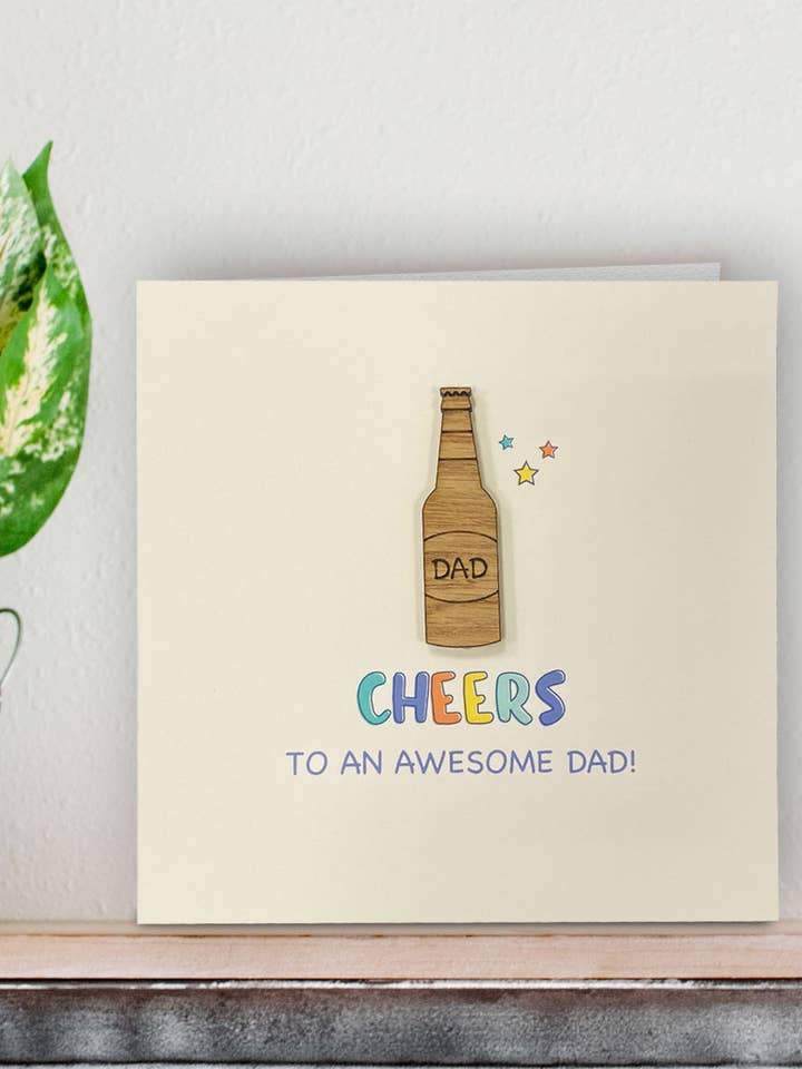 Cartão de Dia dos Pais de Cerveja | Cartão de Dia de Aniversário de Cerveja 3D por atacado de KDee Designs
