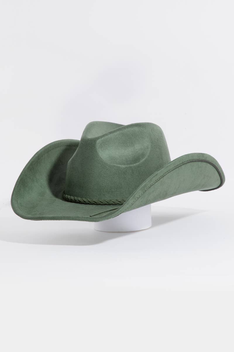 Collections by Fame Accessories - Wholesale Fedora - Women's - Rope Braid Strap Western Cowboy Hat0