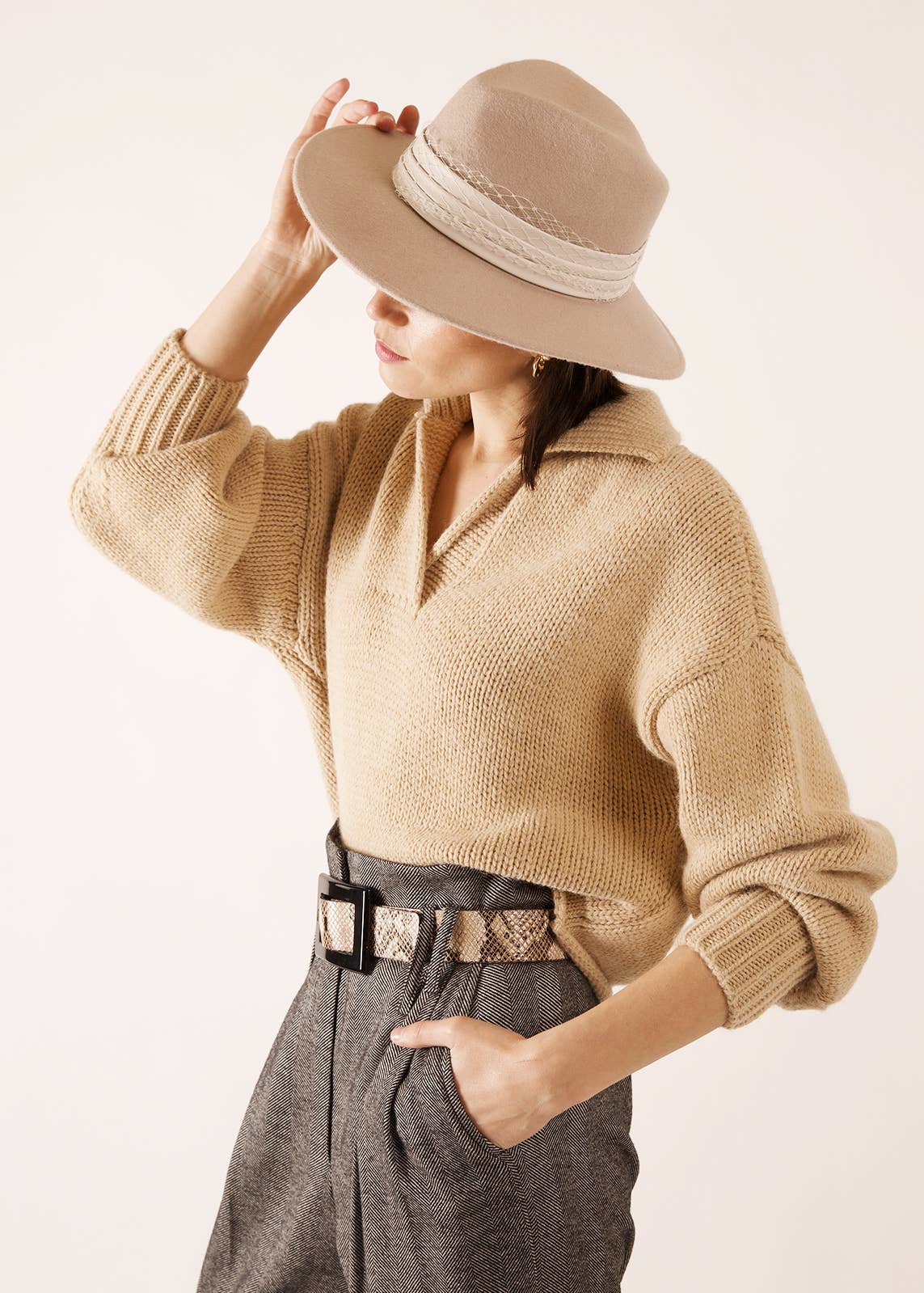 JULIA PARIS – wholesale Pullovertröja - Dam – Stickad tröja i blandad ull med skjortkrage6