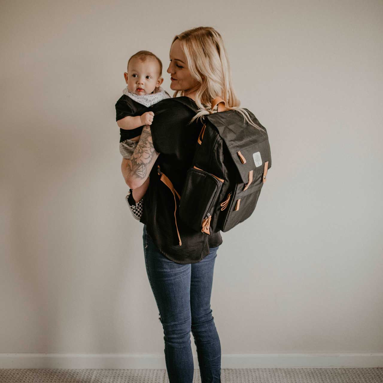 Parker Baby Co. - Wholesale Diaper Bag - Baby - Birch Bag - Diaper Backpack in Black4