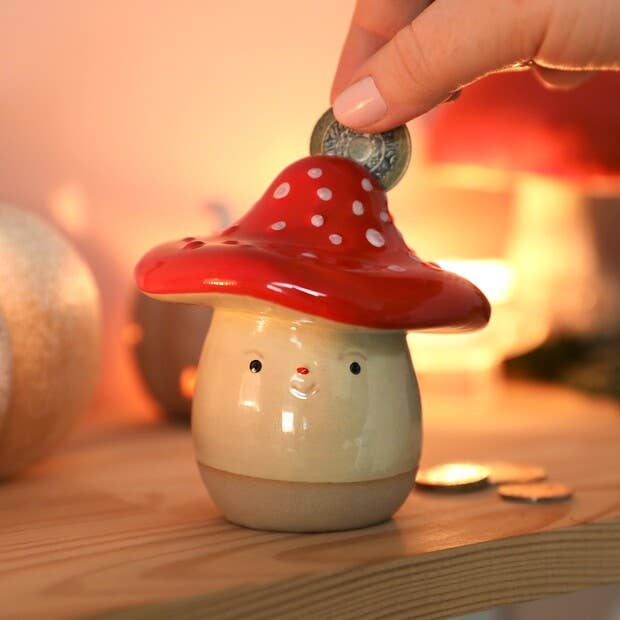 Lisa Angel – wholesale Money/piggy bank – Face Toadstool Money Box