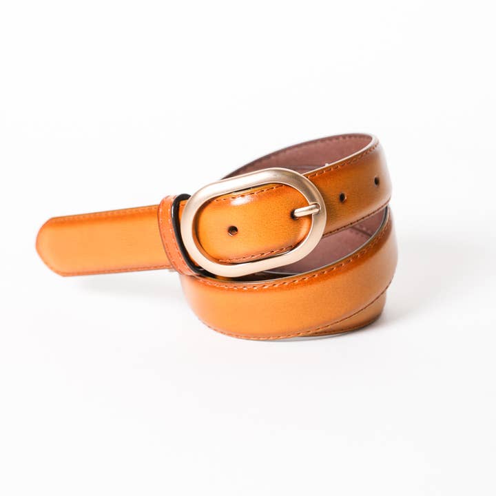 Leto Accessories – Großhandel Gürtel – Damen – Matt Rosegold Oval Schnalle Hüftgürtel