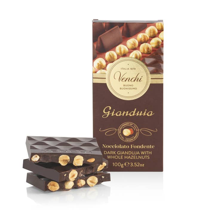 Venchi - Wholesale Chocolate Bar - Gianduja Dark Chocolate Bar with Hazelnuts - Italian Gourmet