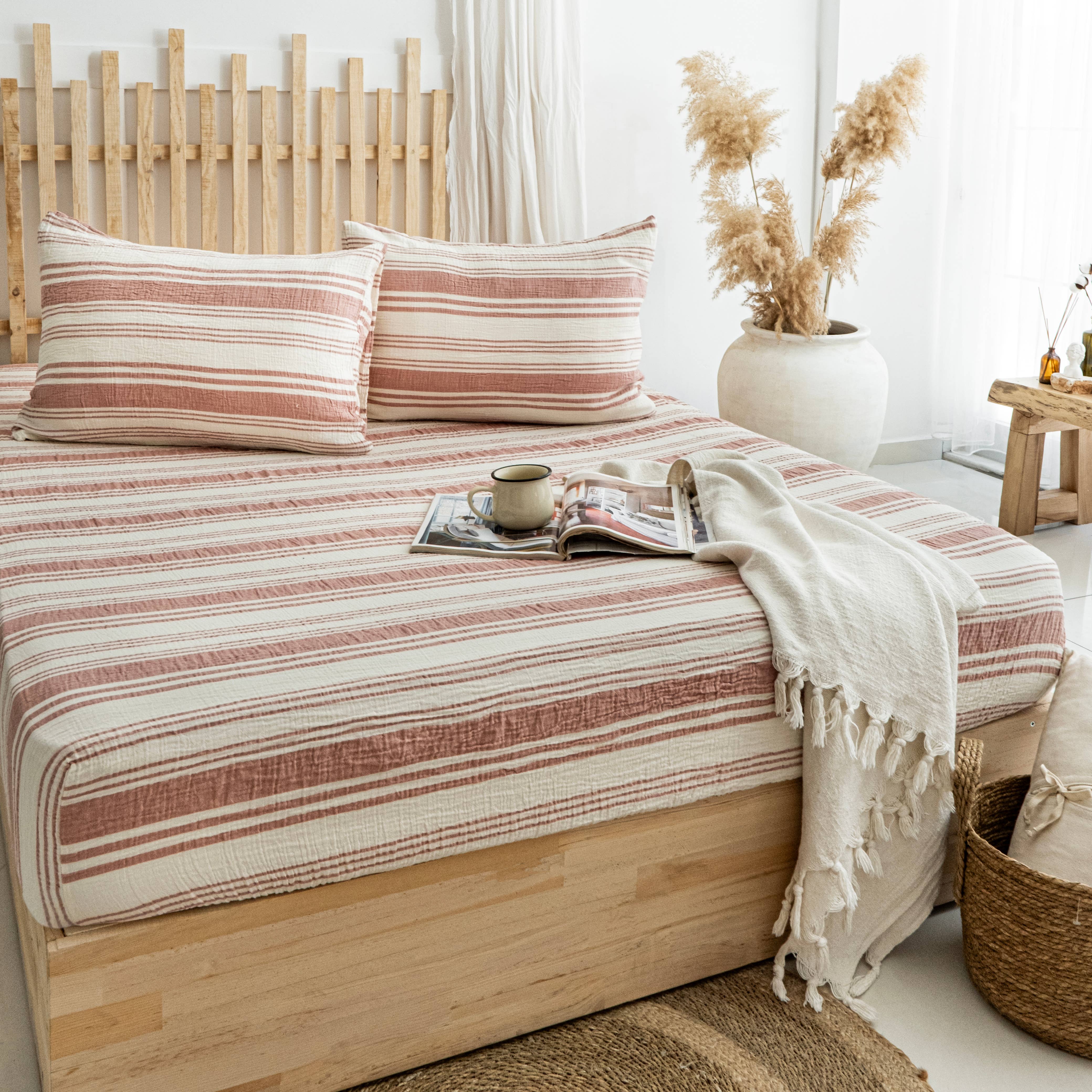 Naturloom - Wholesale Fitted Sheet - Organic Muslin Fitted Sheet GOTS Certified Bedding Set1