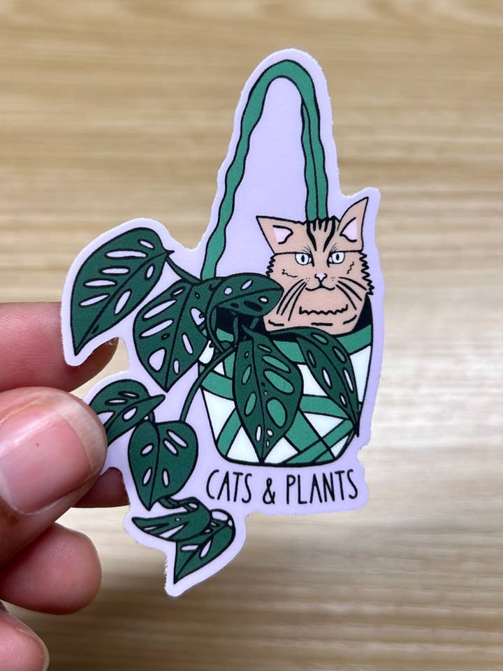Cats and plants sticker for wholesale by Christina iDesigns
