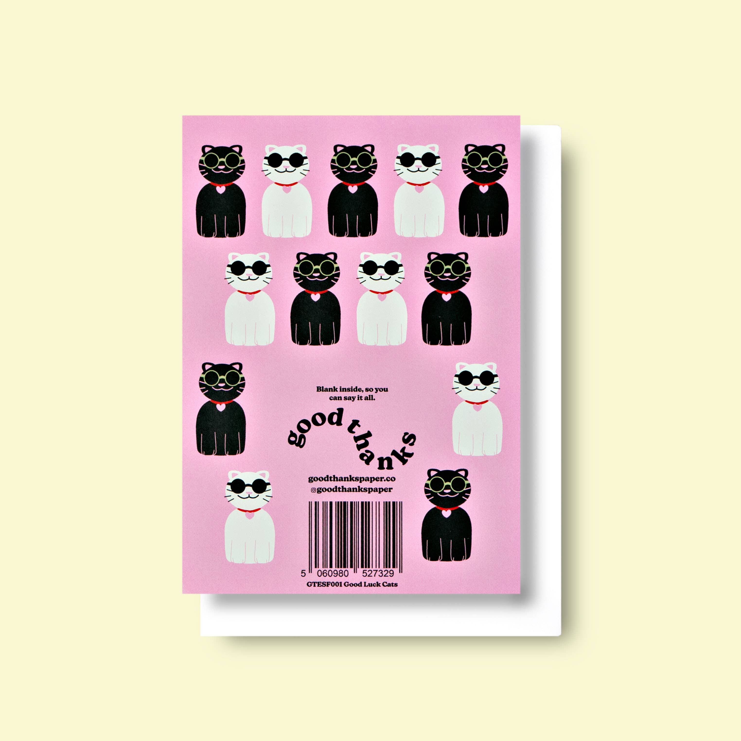 Good Thanks Paper - Wholesale Good Luck Card - Good Luck Cats Card1