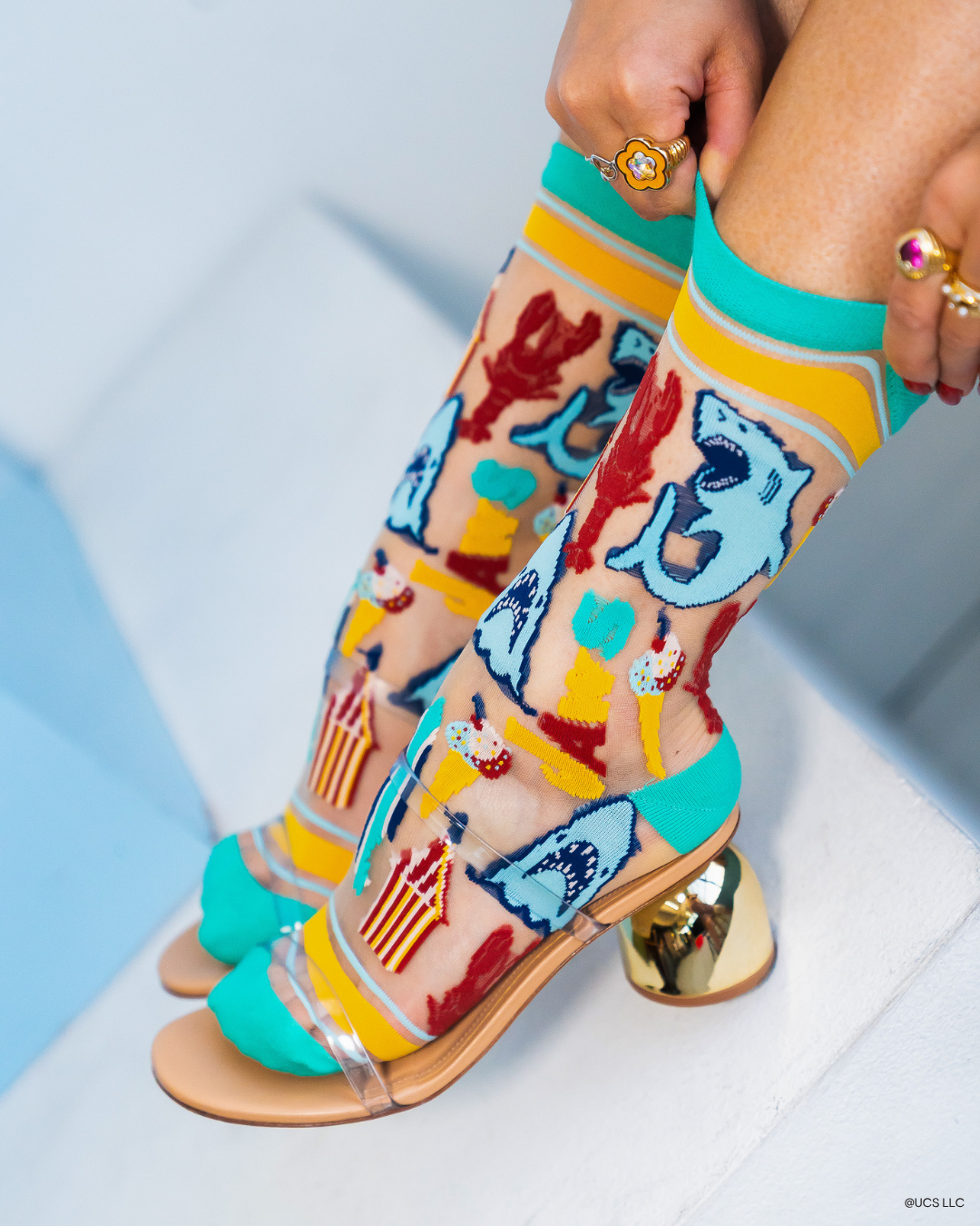 Sock Candy - Wholesale Socks - Women's - JAWS 50th Anniversary Sheer Crew Sock0