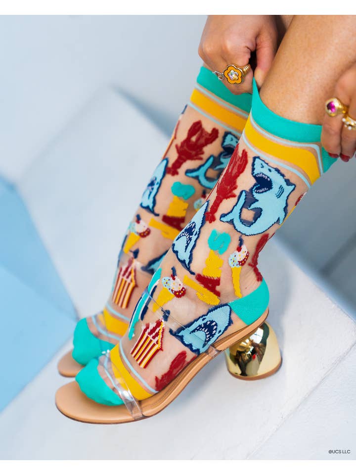 Sock Candy - Wholesale Socks - Women's - JAWS 50th Anniversary Sheer Crew Sock