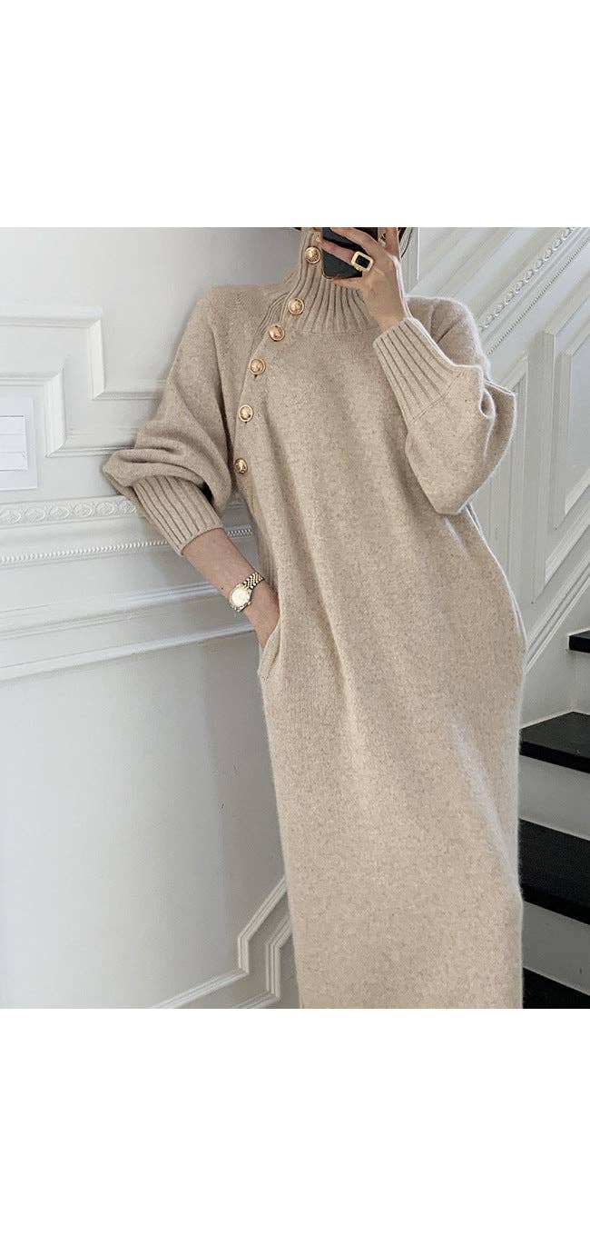 Marayn - Wholesale Dress - Women's - KoreanJapanese Knit Dress Chic Slimming and Versatile6
