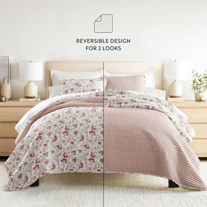 ienjoy Home - Vente Courtepointe - Ensemble de couette réversible à motifs jacobins français toutes saisons5