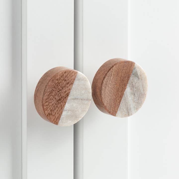 Brown Grey Marble Set of 6 Drawer Knobs Brown/Grey for wholesale on Faire