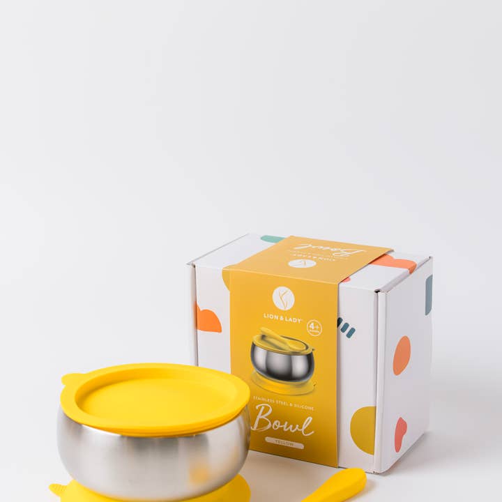 Lion & Lady - Wholesale Feeding Set - Baby - 18/8 Stainless Steel Feeding Bowl with silicone suction base