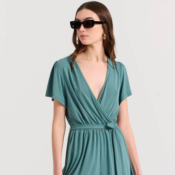 Wrapped Jumpsuit Shorts With Side Tie for wholesale by Funky Buddha