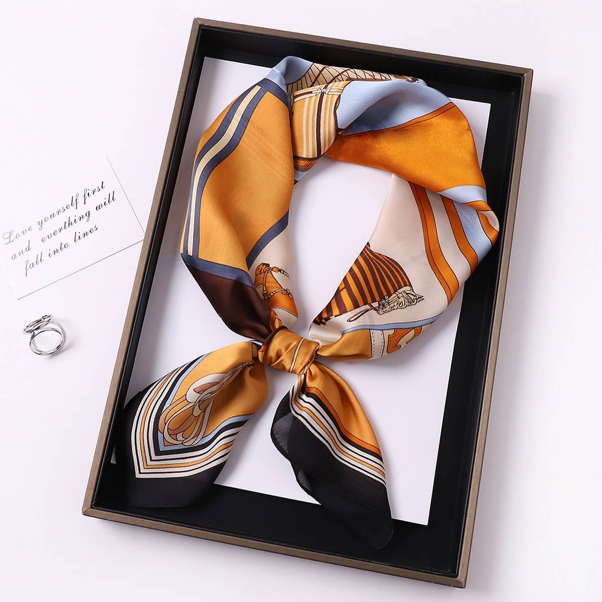 ACCITY - Wholesale Scarf - Women's - Vintage Letter Print Satin Square Scarf for Women_CWASC080939