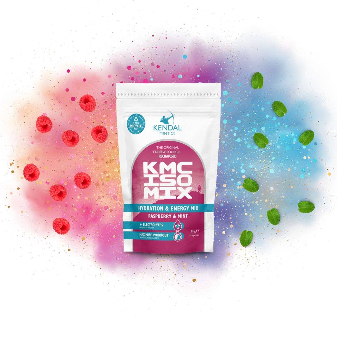 Kendal Mint Co® – wholesale Powdered health drink – KMC ISO MIX Isotonic Hydration | Raspberry & Mint | Recyclable Pouch 1kg - 27 Serves2