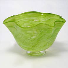 Slow Burn Glass Studio LLC - Wholesale Vaas - Handgeblazen glazen kom of vaas met ruches2