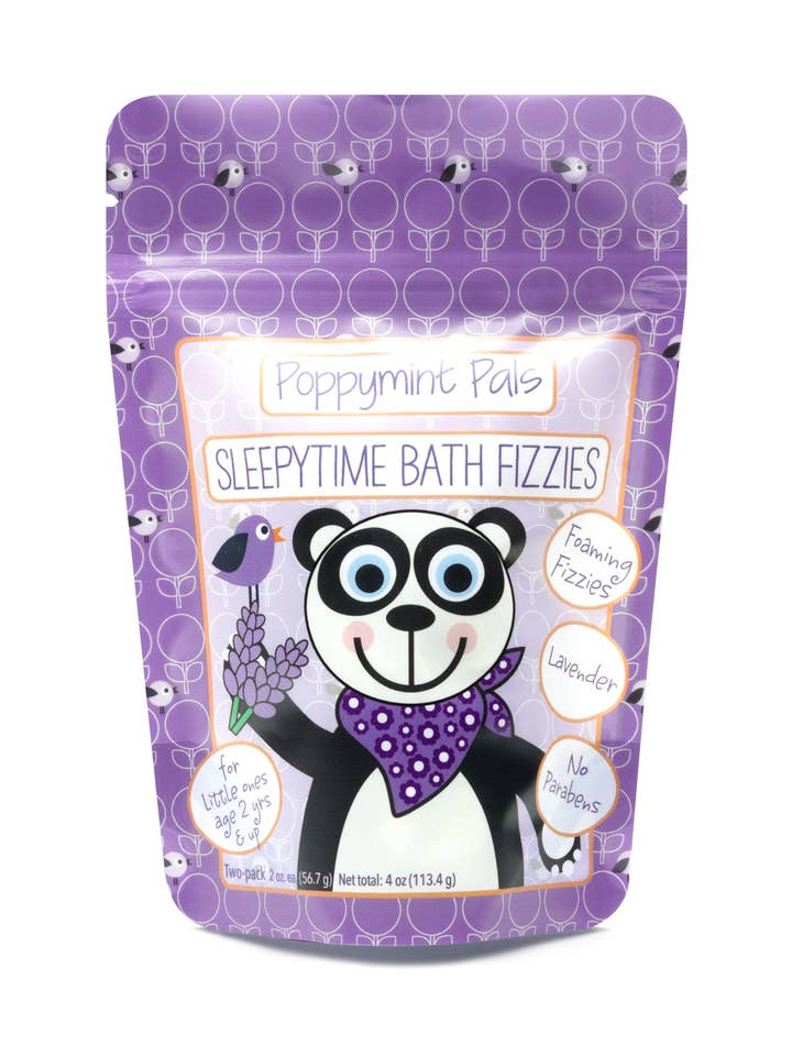Poppymint Pals Sleepytime Bath Fizzies for wholesale by Laki Naturals