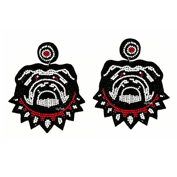 Lily Posh - Wholesale Dangle Earrings - Georgia Bulldog Football Game Day Earring Go Dawgs0