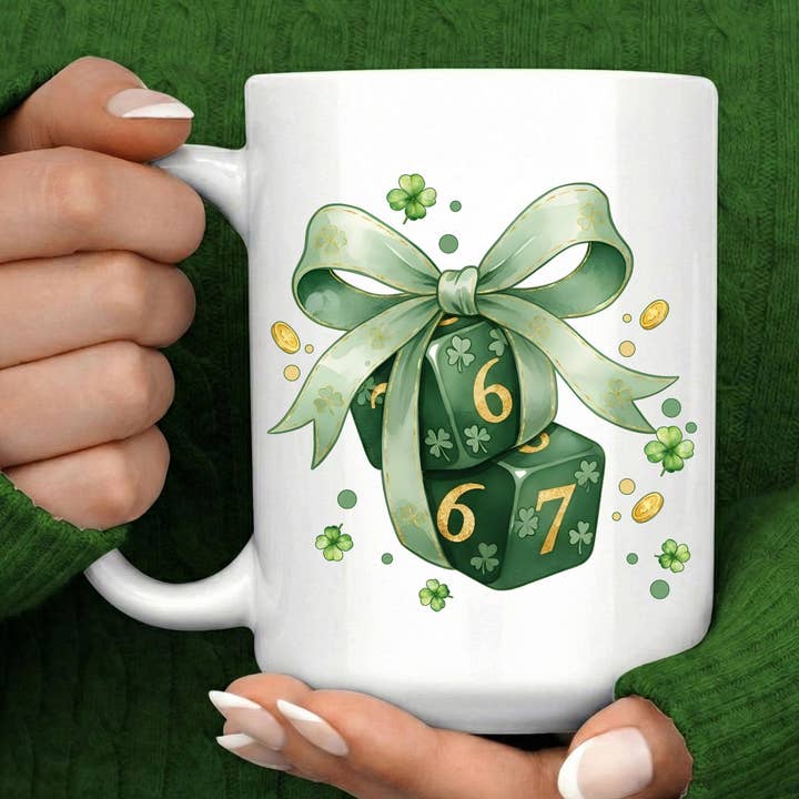 St. Patrick's Day Lucky Dice Krus, 6 7 Terning Gavekrus for engroshandel hos Tevatino