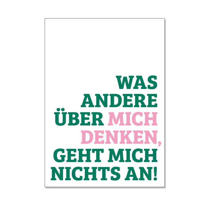 17;30 - Wholesale Postcard - Postcard – What others think of me is none of my business!0