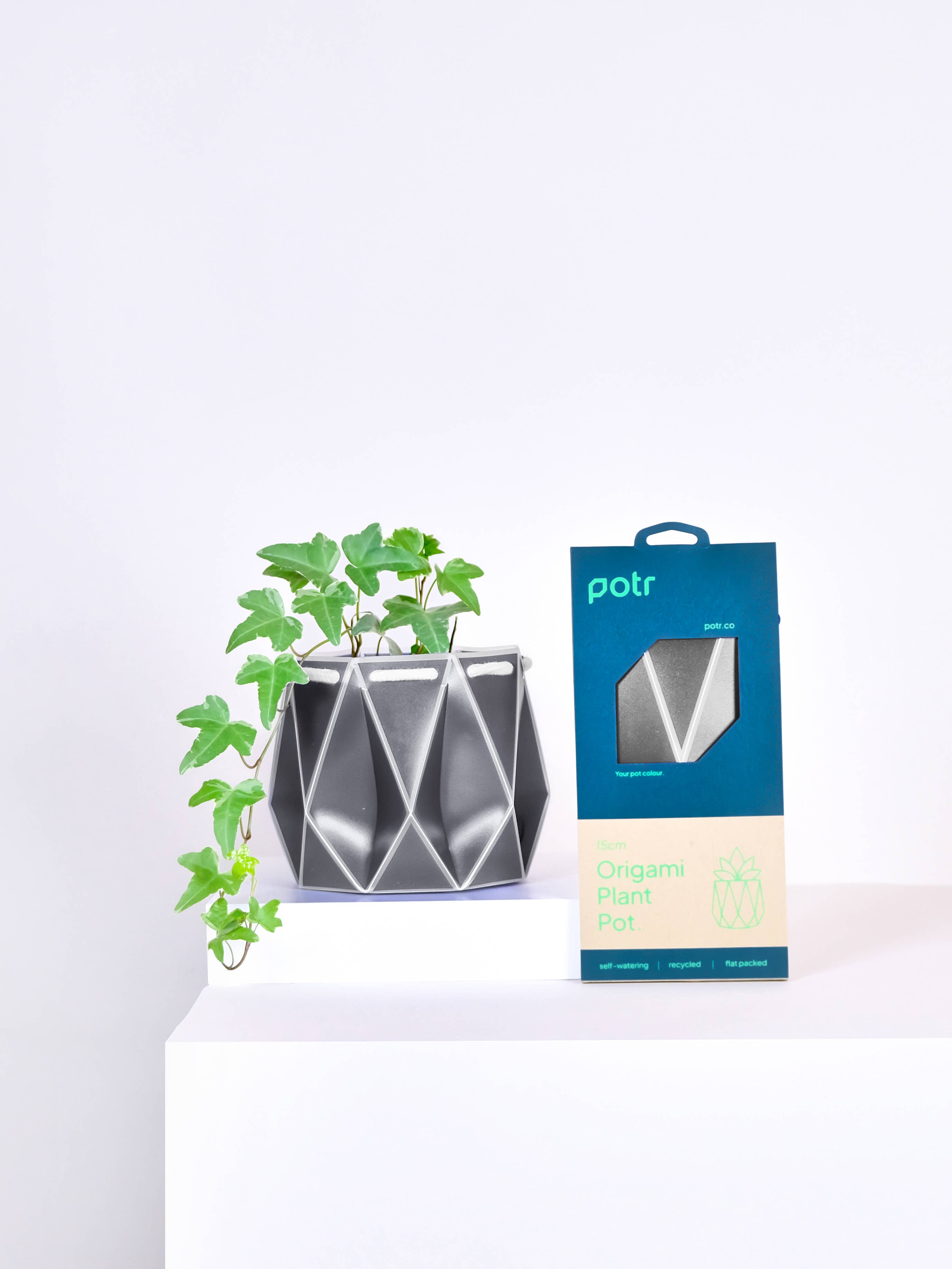 POTR – Großhandel Blumentopf – 15 cm Selbstbewässernder POTR | Schiefergrau1