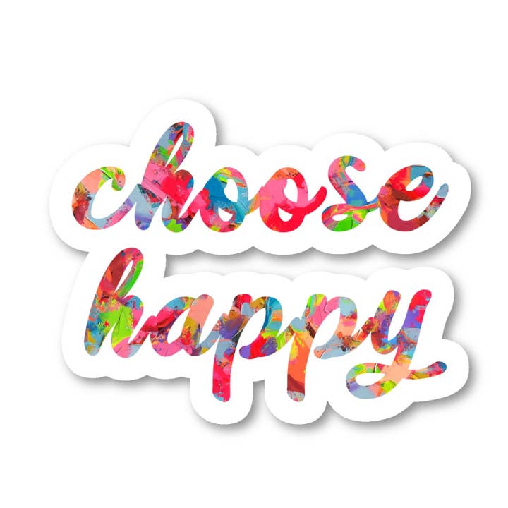 Choose Happy Inspirational Quotes Watercolor 3 Pack - Set of 2.5, 3 and 4 Inch Vinyl Laptop Stickers - Inspirational Quotes Watercolor for Laptop, Phone, Water Bottle, Car & More Decal (3 Pack) for wholesale by FunPopStickers