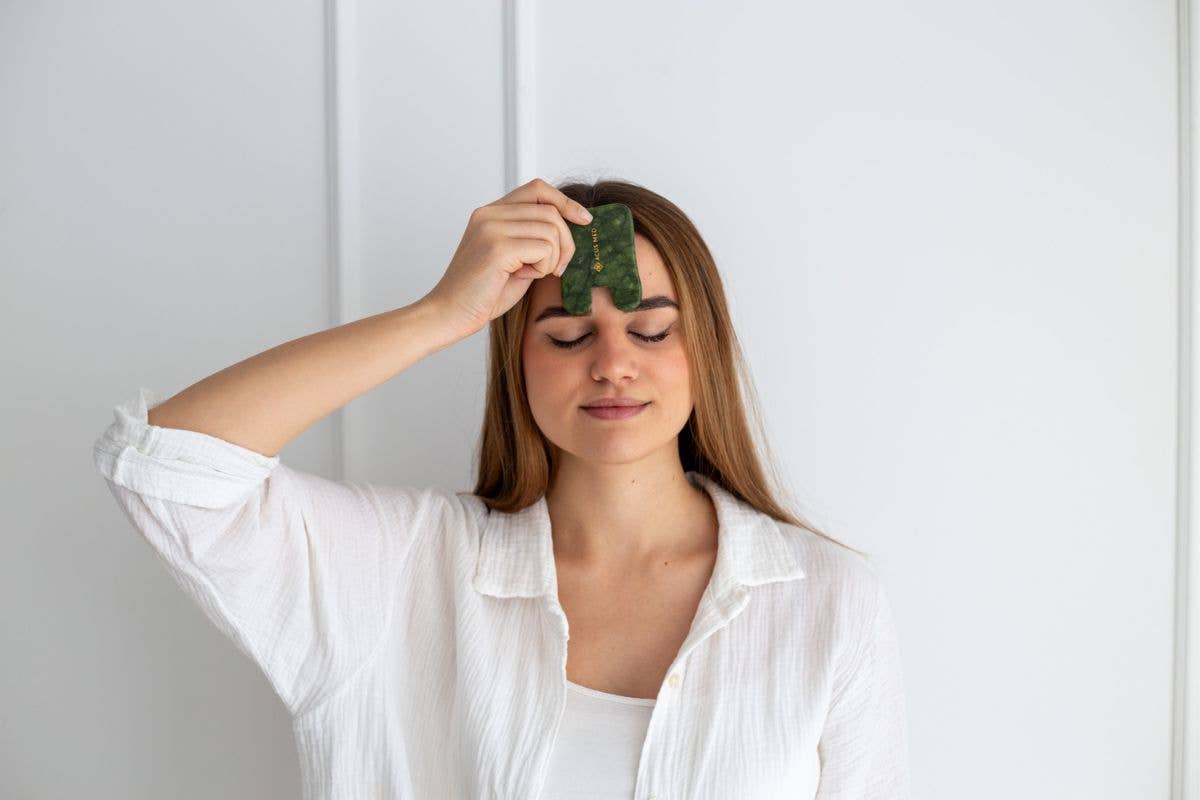 ACUS MED - Venta al por mayor Utensilio Gua Sha - Piedra Gua Sha de Jade | Herramienta Gua Sha Rectangular Verde9