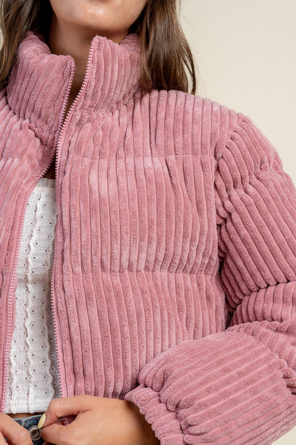 BEIVY & COLLABO - Wholesale Puffer Jacket - Women's - BG5392N / CORDUROY PUFFER JACKET10