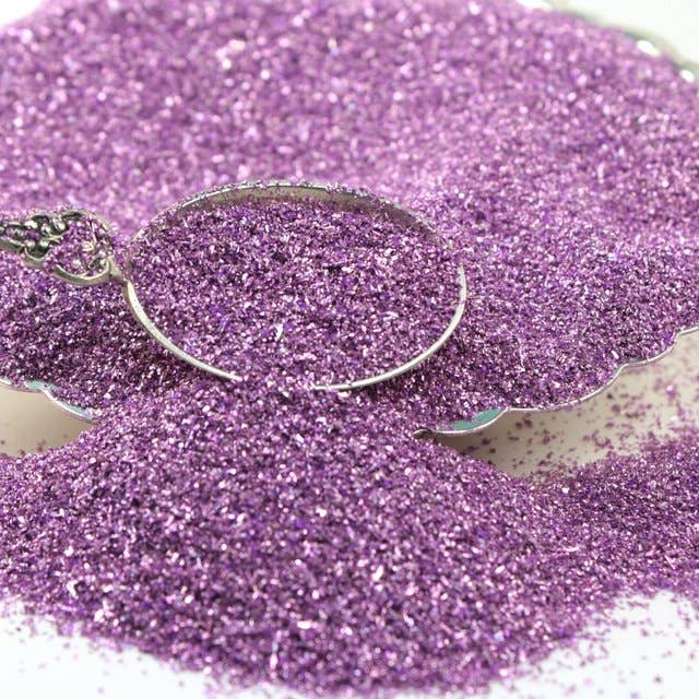 Lila Purpurina de cristal alemana brillante, color lila, grano 90 fino, 25 g de venta al por mayor en Faire