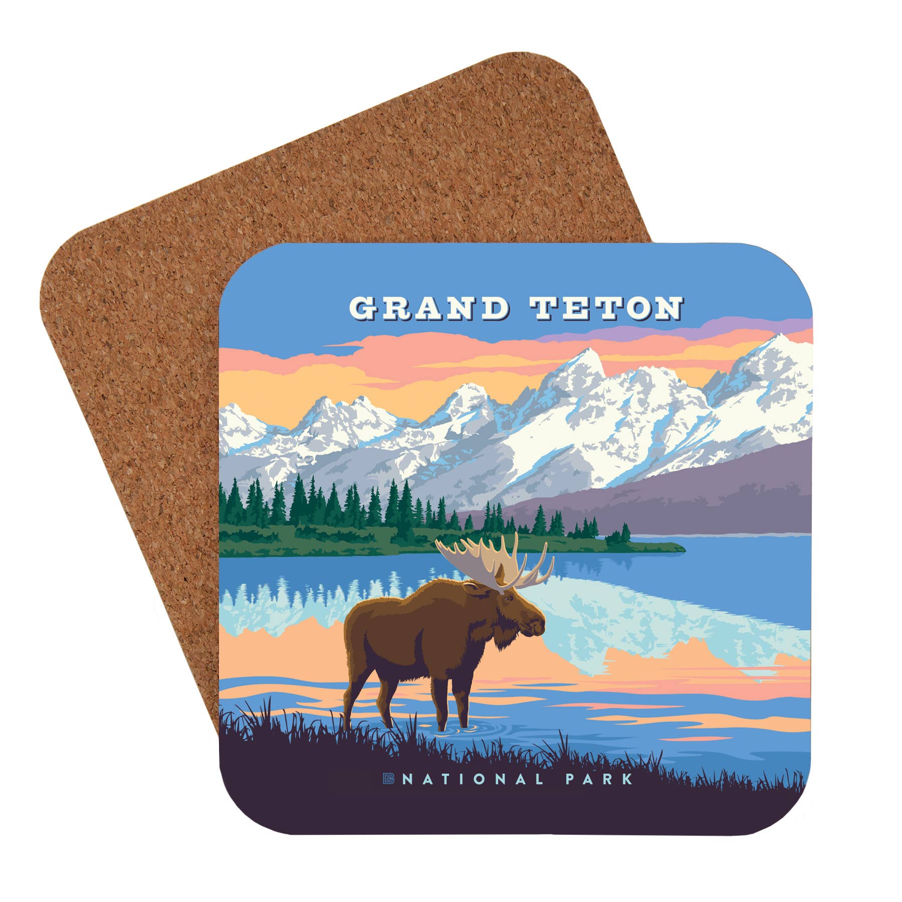 Tourist Courts - Wholesale Coasters - Grand Teton NP Bull Moose Coaster0