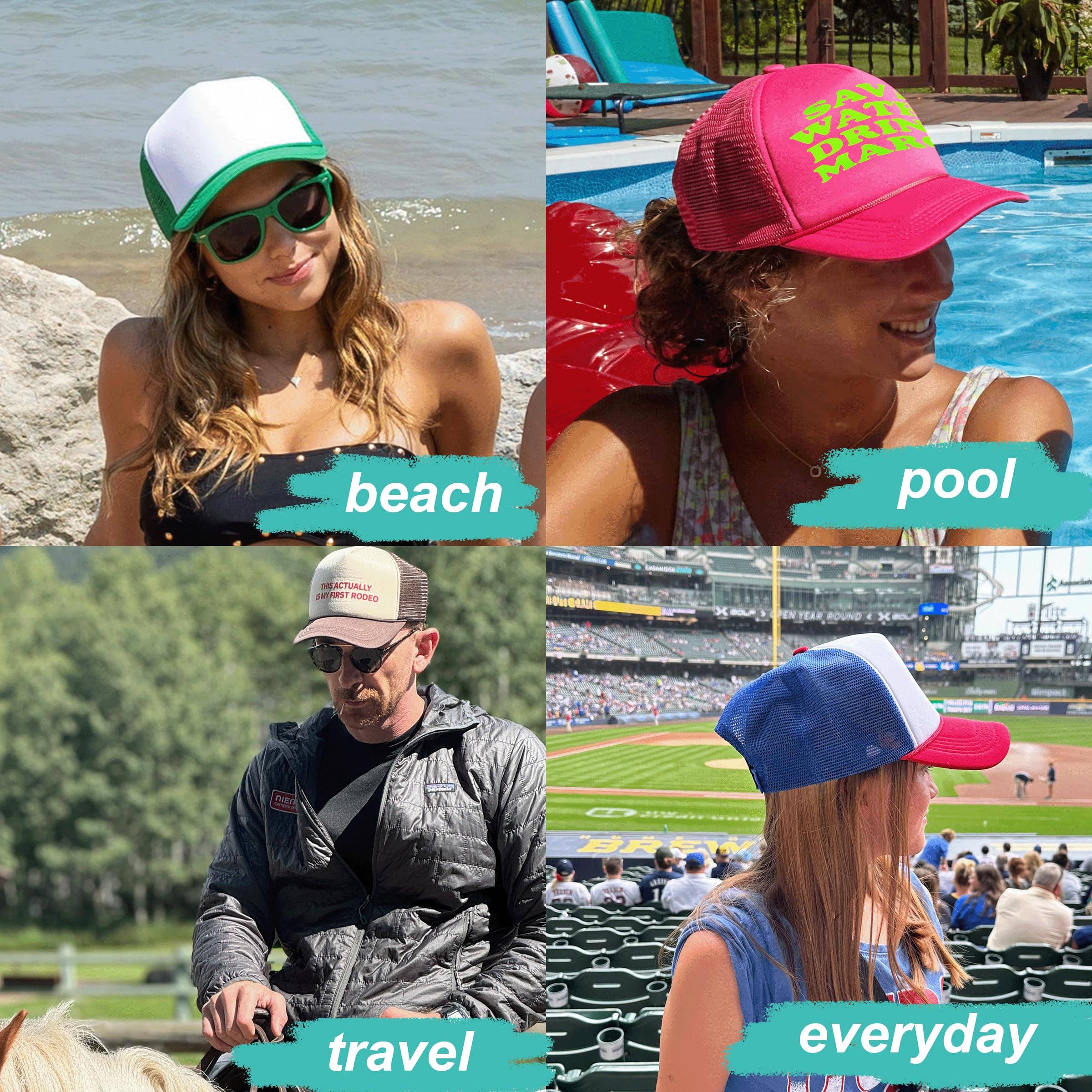 Funky Junque - Vente Casquette de camionneur – unisexe - Casquette de camionneur Snapback en mousse - Blanc/Camo4