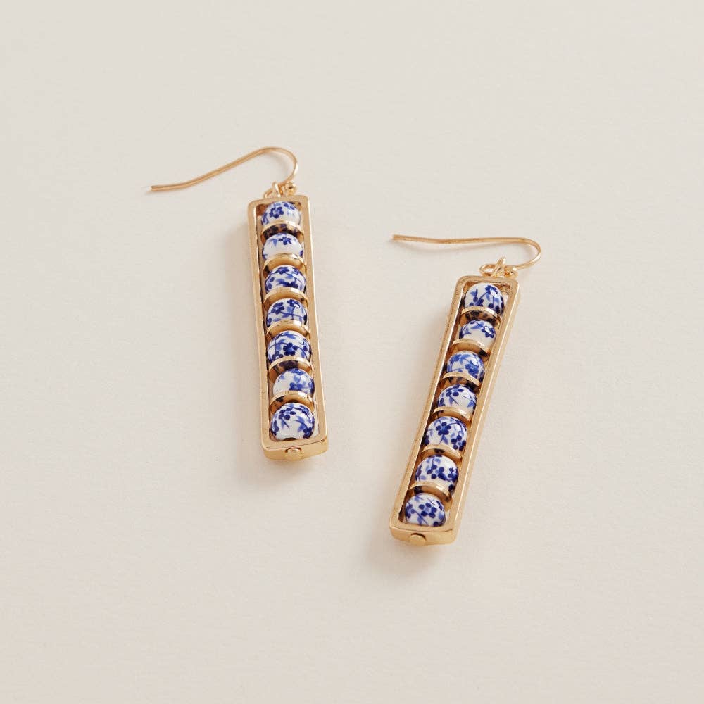 Designature New York - Wholesale Dangle Earrings - Rectangle Shaped Ceramic Bead Brass Hook Earrings2