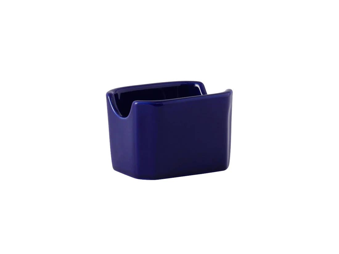 Cobalt Solid Color Ceramic Sugar Packet Holder, 3.5" for wholesale on Faire