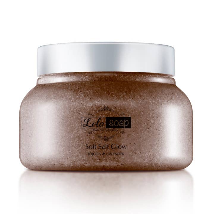 Gommage Doux au Sel Jojoba & Lavande pour la vente par Lola Soap