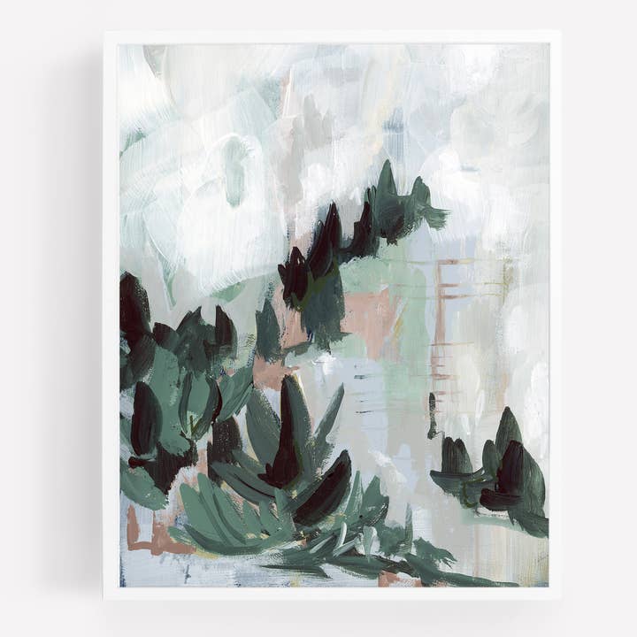 Forêt Moderne II, Impression non encadrée sur toile plate pour la vente par Green Barn Studio