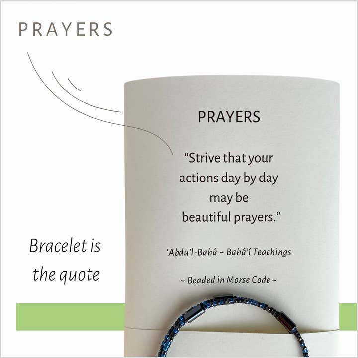 PRIÈRES - Efforcez-vous de...
Citation spirituelle en code Morse pour la vente par Wear a Touch of Spirit