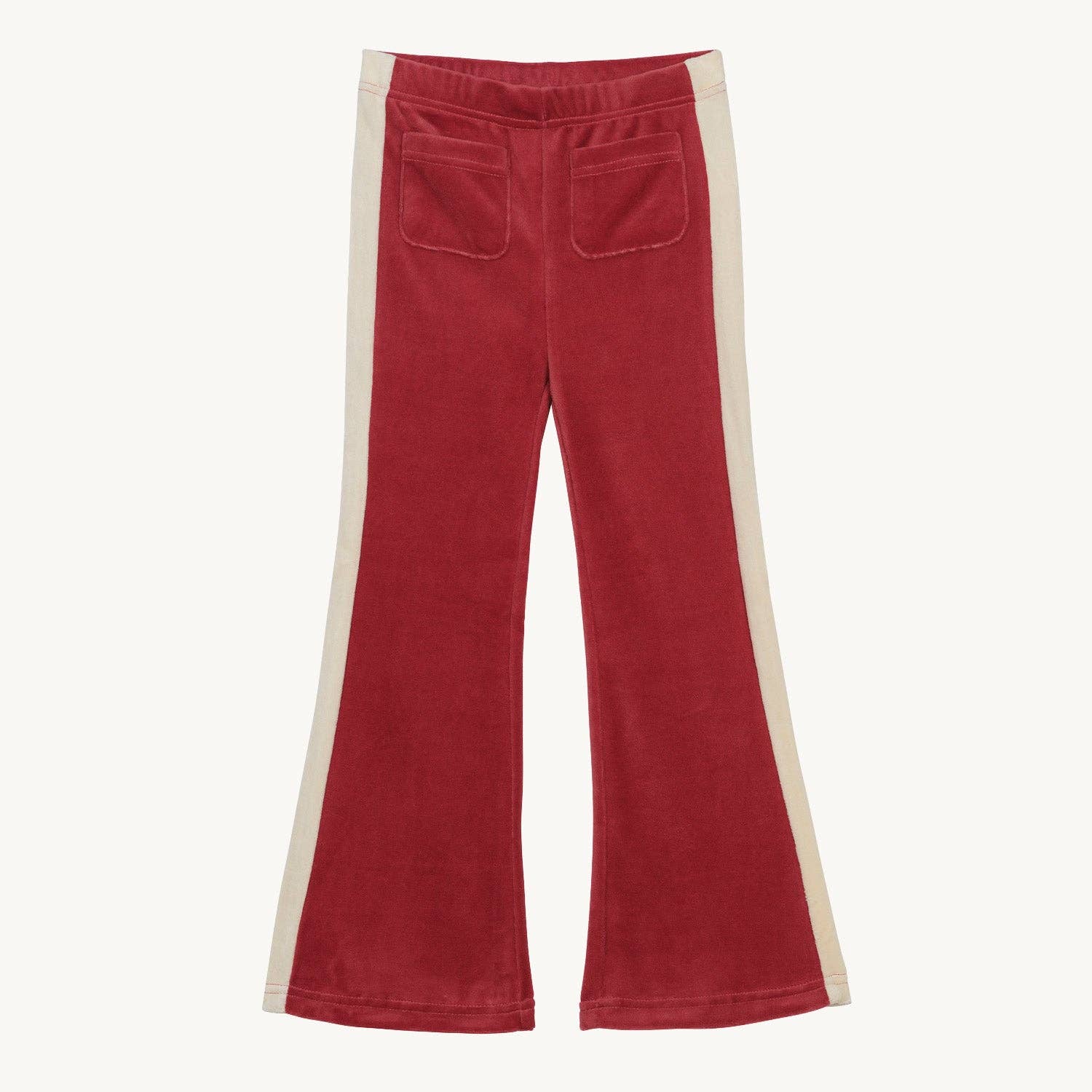 PLAYetc - Wholesale Trousers – Kids - Velour Flares - Rose Brown Stripe